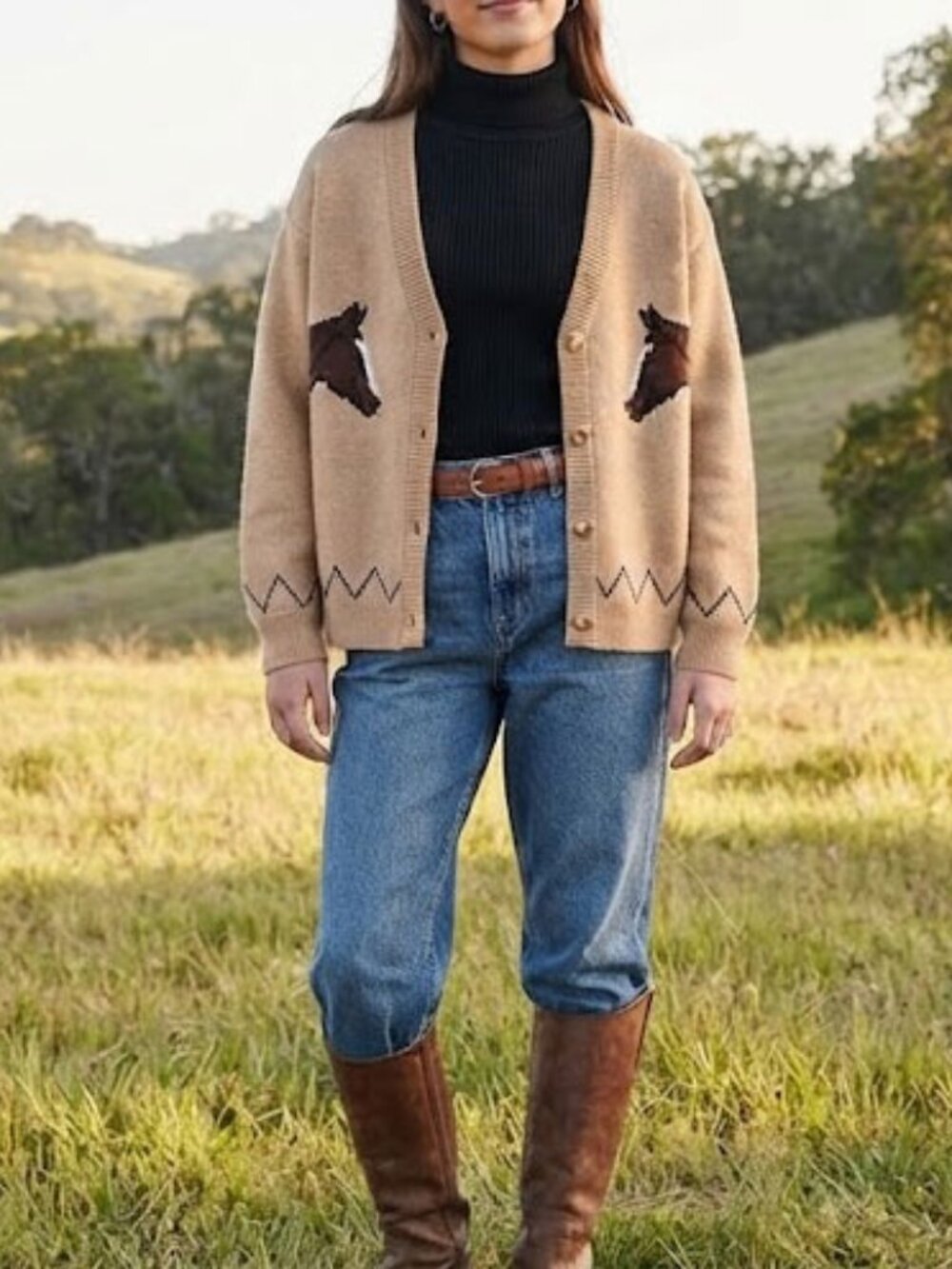 Old Navy Horse Slouchy Long-Sleeve Cardigan Sweater for Girls